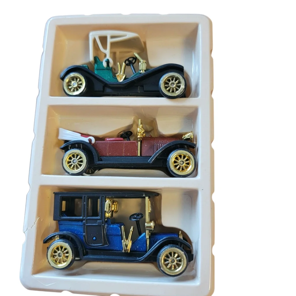 Classic Toy Car Set - Black, Red, Blue